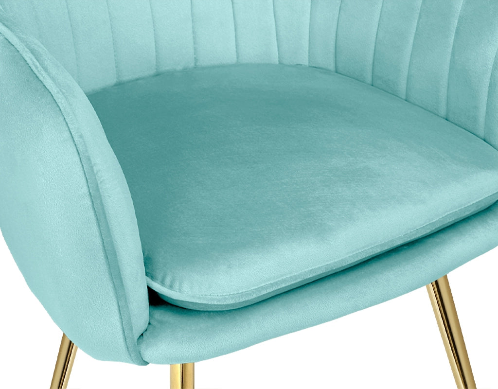 Sedia da pranzo in velluto verde tiffany poltroncina vintage - Celine - SDPL20CEPD