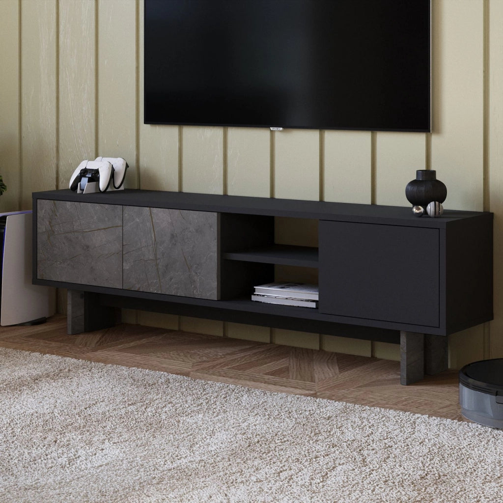 Mobile TV in legno "Ravello" - 150 x 30 x 45 cm - Grigio antracite