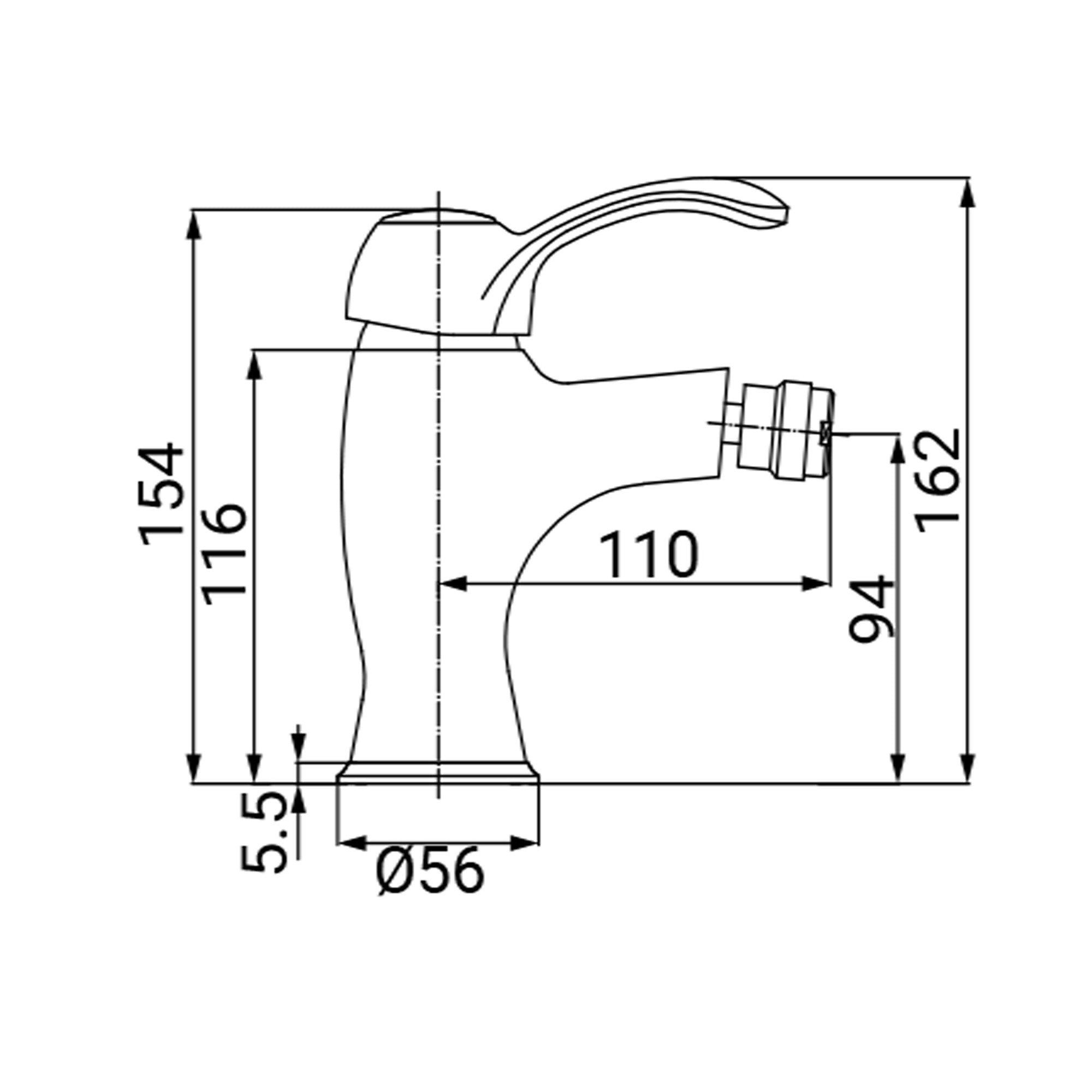 Rubinetto bidet serie distri vecchio ottone