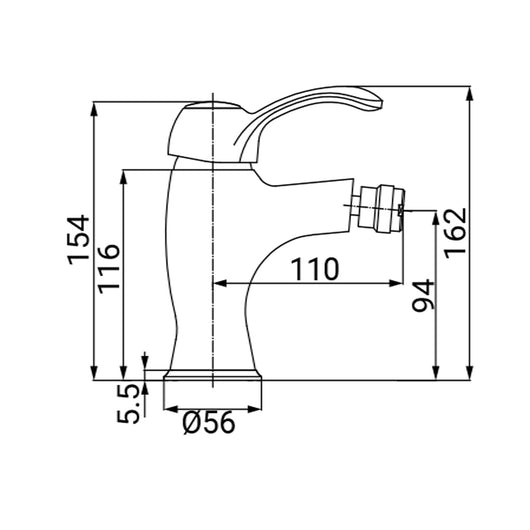 Rubinetto bidet serie distri vecchio ottone
