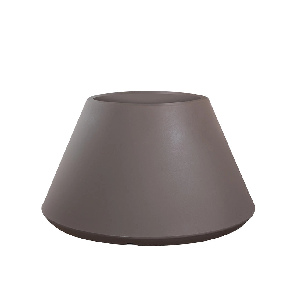 Vaso in resina da esterno interno per piante tondo conico design d.60x35h Stromboli Tortora