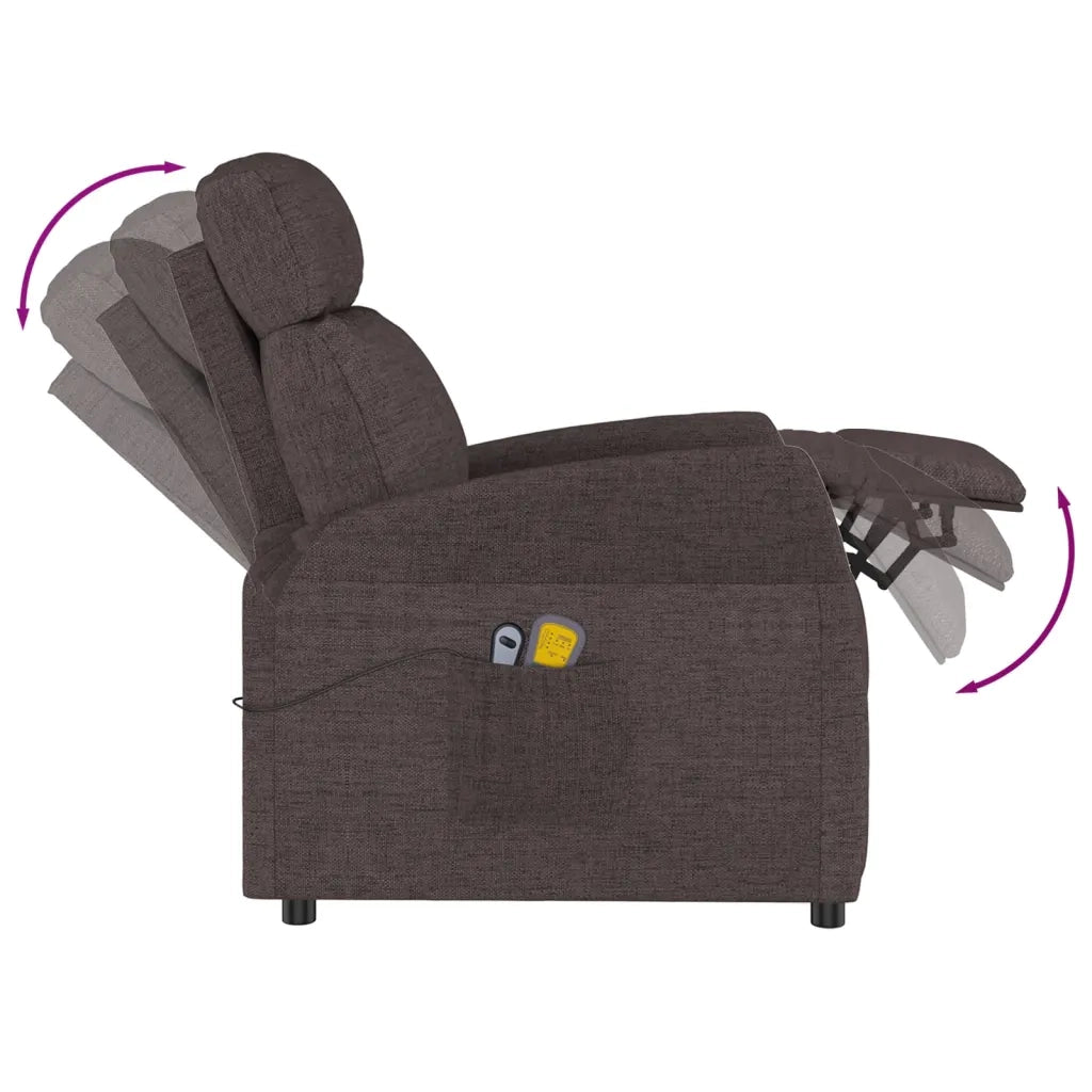 Poltrona Elettrica Massaggiante Marrone Scuro in Tessuto cod mxl 32413