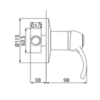 Rubinetto incasso doccia serie distri vecchio ottone