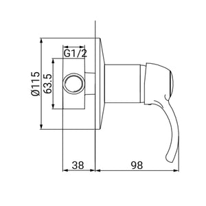 Rubinetto incasso doccia serie distri vecchio ottone