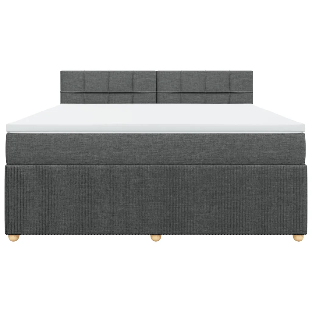 Giroletto a Molle con Materasso Grigio Scuro 180x200 cm Tessuto 3289836