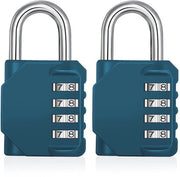 Combinazione a 4 cifre per armadietto, slot per palestra, slot per armadietto, slot per porta esterno resistente all'acqua (2 pezzi, blu pavone)