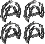 4 Pezzi di Tamburello a Mezzaluna Nera - Percussione Manuale a Manubrio Ergonomico