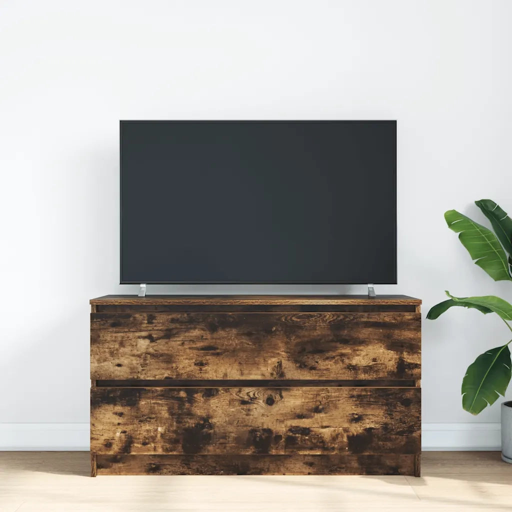 Mobile TV Rovere Fumo 100x35x54 cm in Legno Multistrato