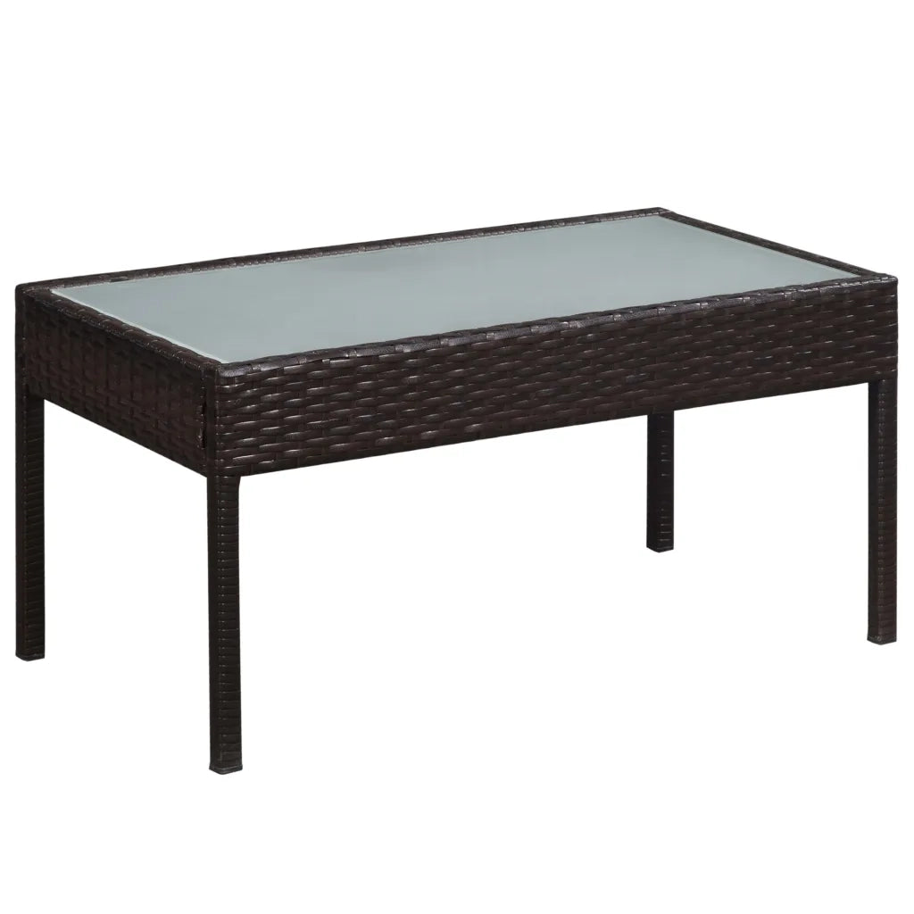 Set Divani da Giardino 5 pz con Cuscini in Polyrattan Marrone 44184