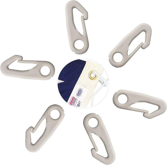 Accessori per albero bandiera - Clip per albero bandiera in nylon con anello di lancio - Alta qualità fissaggio UV e idrorepellente - Fissare la bandiera con cavo all'albero bandiera