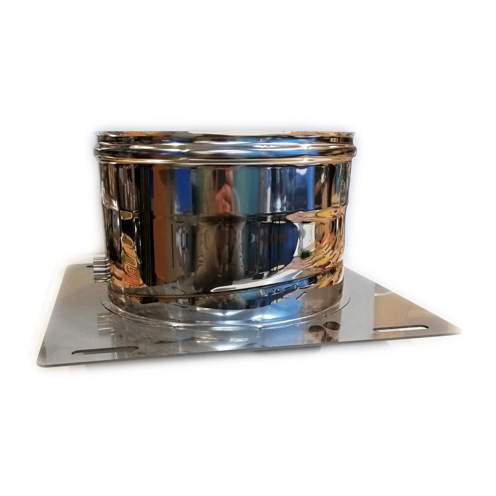 Piastra di base da 200mm in acciaio inox aisi 304 con spurgo