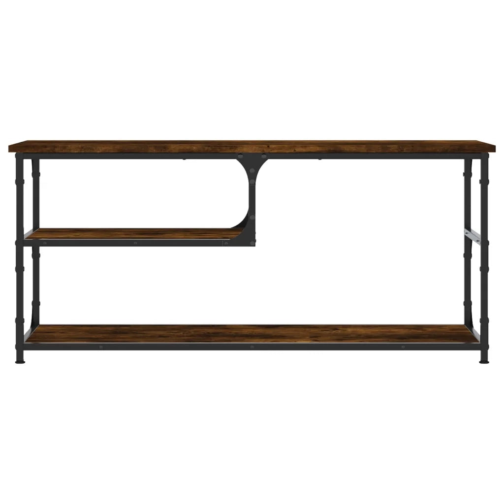 Mobile TV Rovere Fumo 103x38x46,5cm Legno Multistrato e Acciaio 831825
