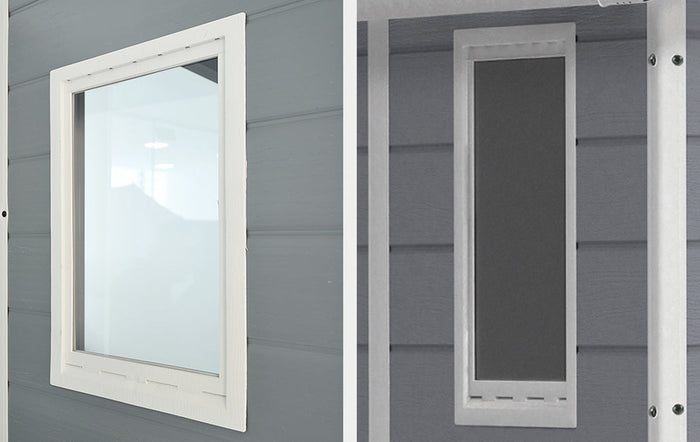 Casetta da Giardino Porta Attrezzi 130x192x198 cm in Resina Effetto Legno Keter Manor 4x6 Grigia