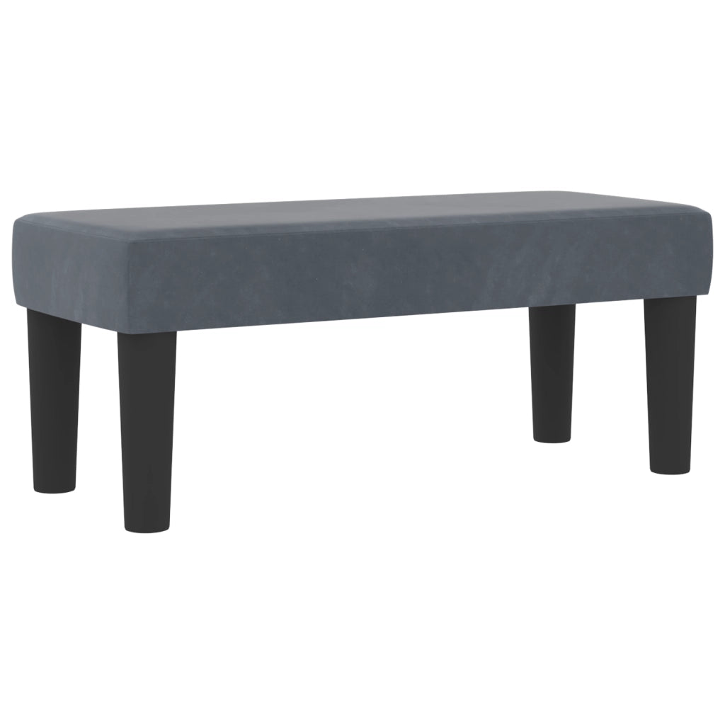 Letto con box spring e materasso e panca grigio scuro 90x200 cm in velluto