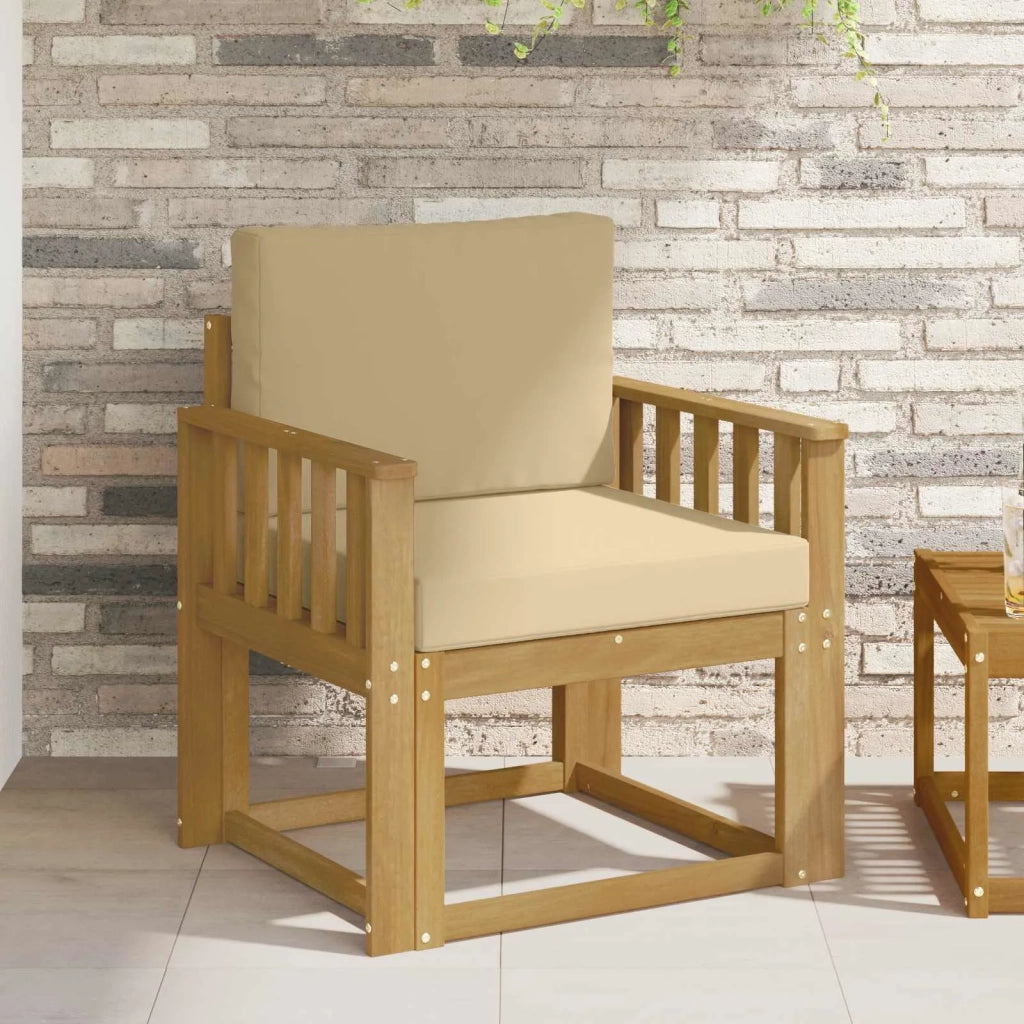 2 Pezzo Set di divani da esterno-Sofa da giardino Poliestere Bianco e Beige 268577