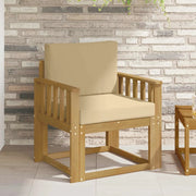 2 Pezzo Set di divani da esterno-Sofa da giardino Poliestere Bianco e Beige 268577