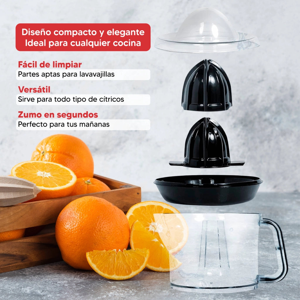Spremiagrumi elettrico automatico 40W, caraffa trasparente 0,7 litri con coperchio, doppio cono per agrumi - SOGO