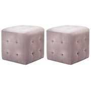 Comodini 2 pz Rosa 30x30x30 cm in Tessuto Vellutato cod mxl 30135