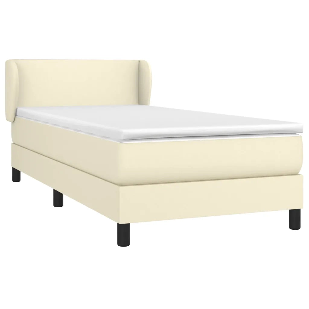 Giroletto a Molle con Materasso Crema 80x200 cm in Similpelle 3127159