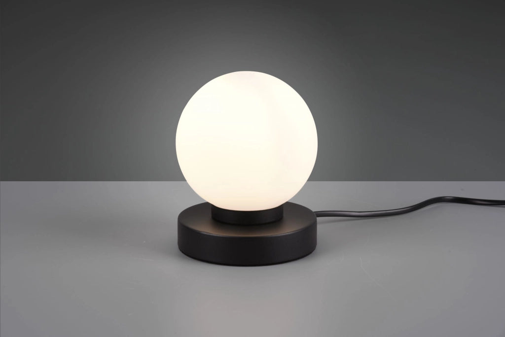 PRINZ II LAMPADA NERA E SFERA BIANCA  H 15CM 1 LUCE ATTACCO E14
