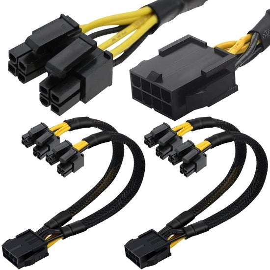 CPU Stabilizzatore di Tensione - Divisore EPS a Doppia Uscita - 8-pins (4+4) Connessione - Incluso 2 Pezzi da 22 cm - Qualità e Affidabilità - Ideale per...
