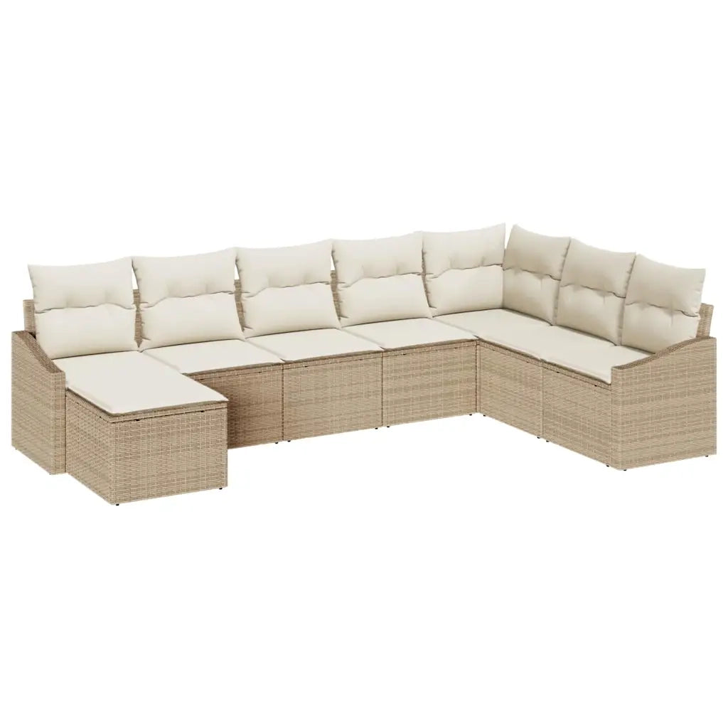 Set di divani con cuscino 8 pcs Beige polyrattan 3346841