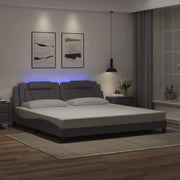 Giroletto con Luci LED Grigio 200x200 cm in Similpelle