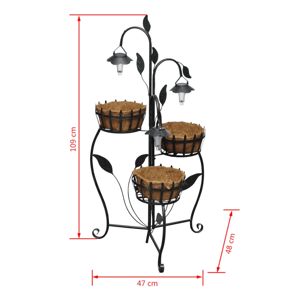 Cesto da fiori sospeso in fibra di cocco con LED solare 02_0001389
