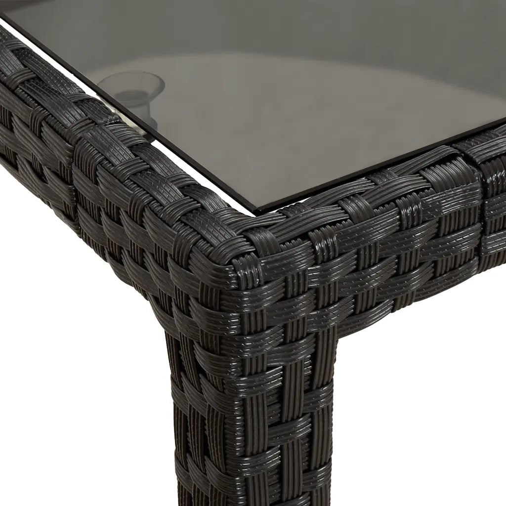 Set da Pranzo da Giardino 9 pz con Cuscini Nero in Polyrattan 3187329