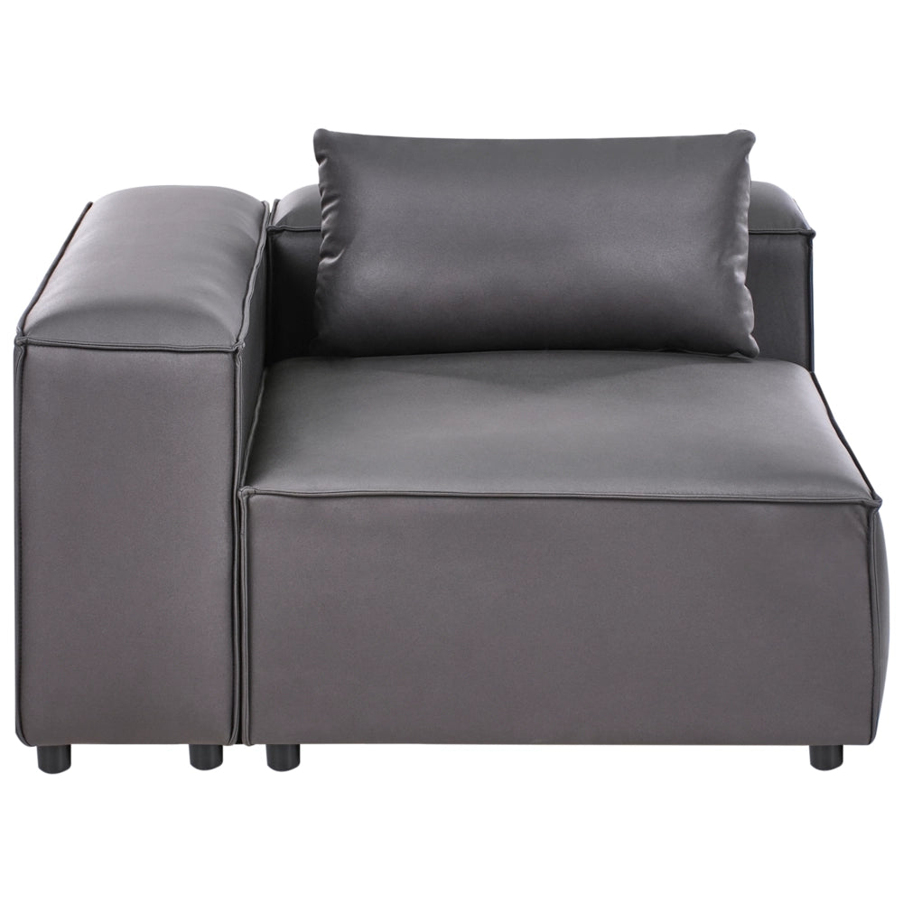 Divano angolare destro a 1 posto Modulo in ecopelle Nero stile moderno