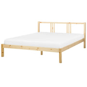 Letto in Legno di pino Chiaro con Rete a Doghe Stile Classico 160 x 200 cm