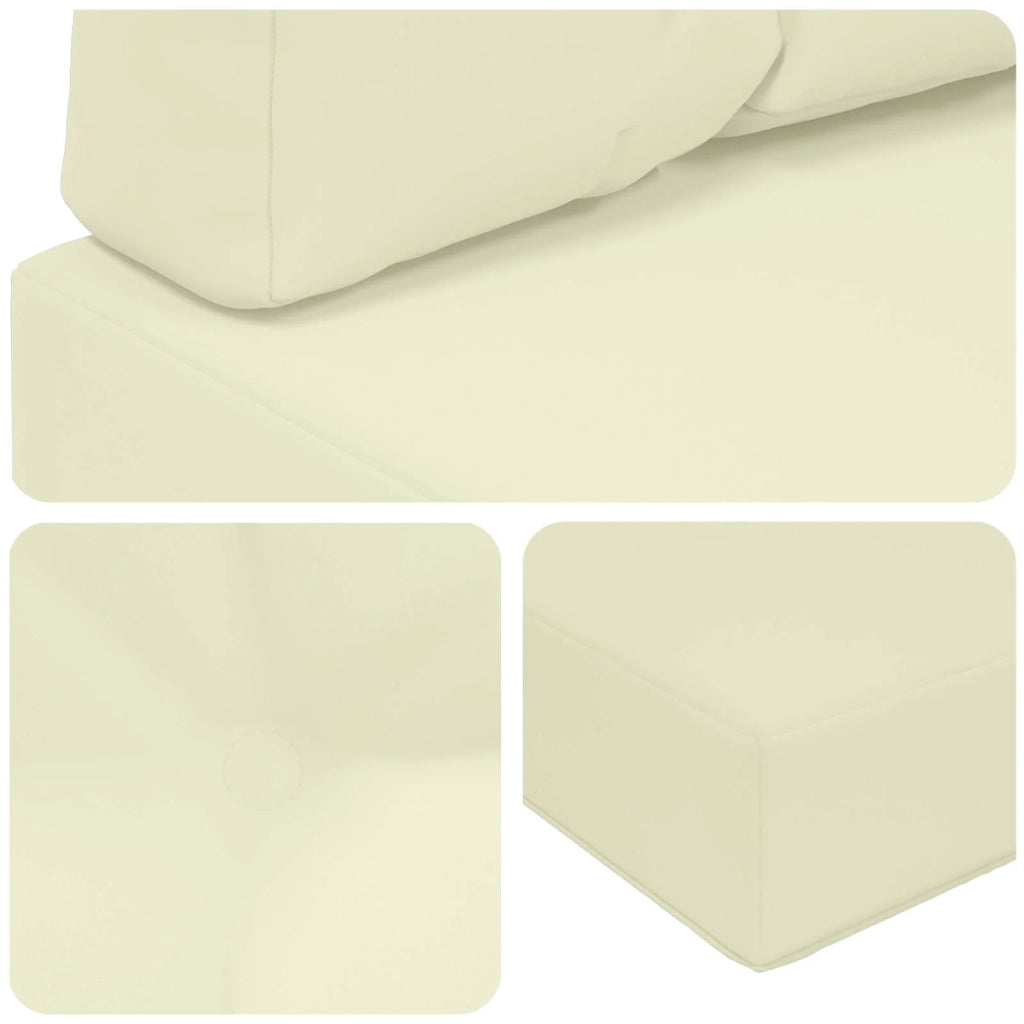 Cuscino per divano da esterno 3 pcs Crema Poliestere