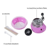 Macchina per Zucchero Filato in PP, Acciaio Inox e Alluminio 450W 27 x 26 x 18cm Rosa