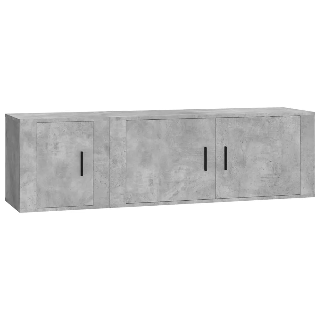 vidaXL Set di Mobili Porta TV 2 pz Grigio Cemento in Legno Multistrato