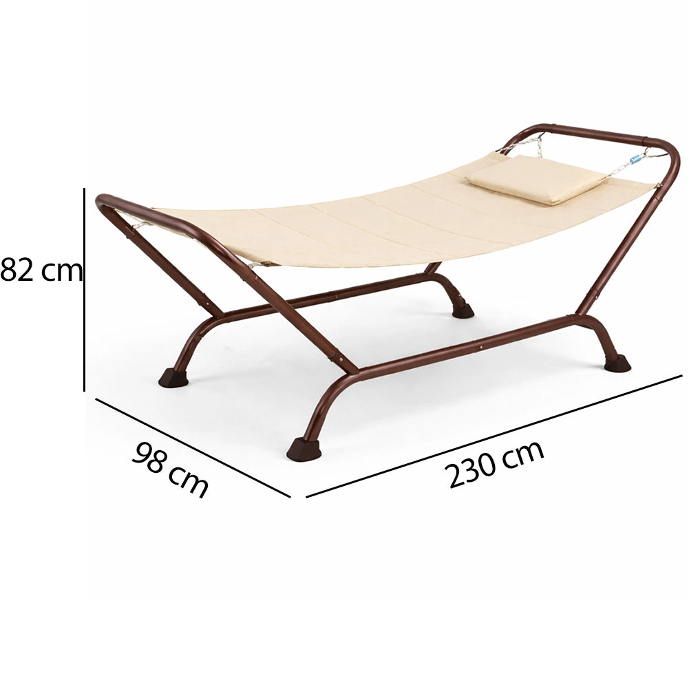 Amaca con Cuscino Beige Struttura Resistente Antiscivolo e Seduta Ergonomica