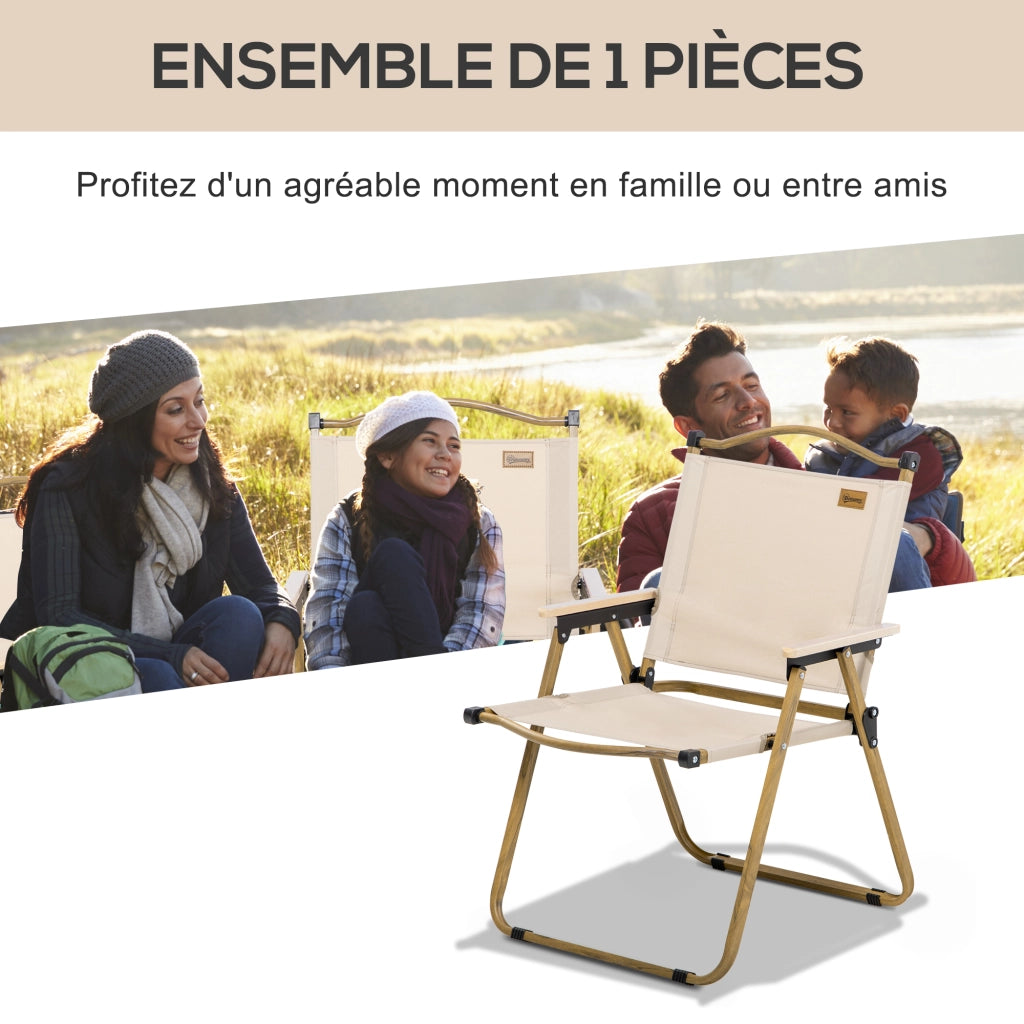 Sedia da camping pieghevole con braccioli ¨C zephmum ¨C 54x59x78 cm kaki