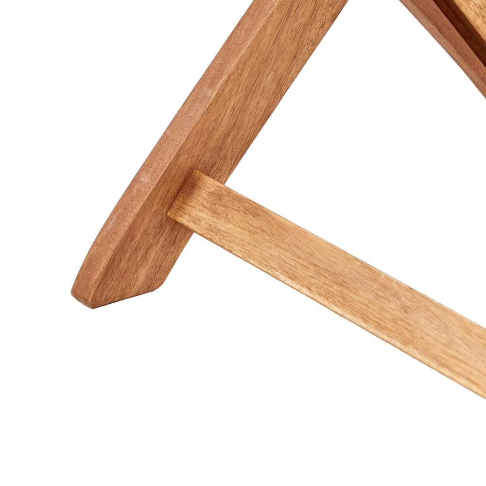 Set di 2 sedie da pranzo da giardino in marrone chiaro con struttura in legno di acacia pieghevole dal design rustico