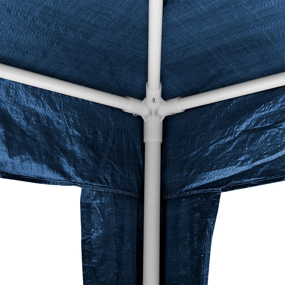 Gazebo Giardino 3x3mt Metallo Telo Impermeabile Blu Terrazzo Stand Fiera Blu