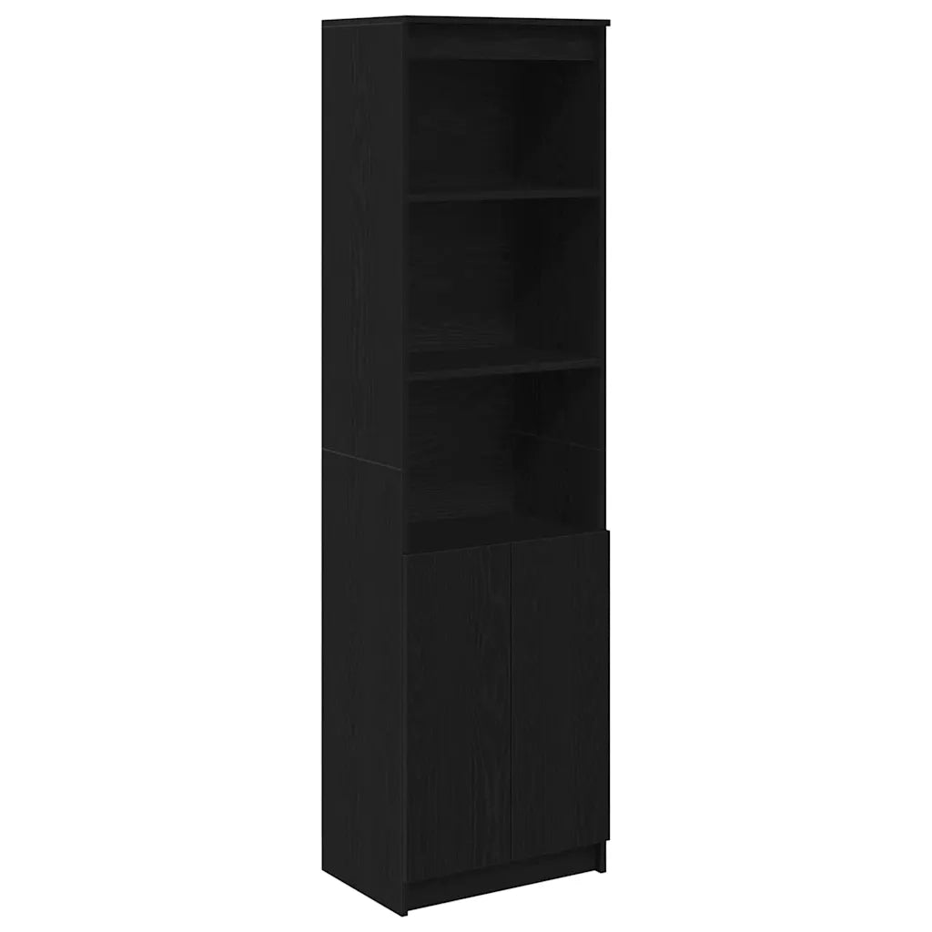 Credenza Rovere Nero 50x35x180 cm in Legno Multistrato 3328463