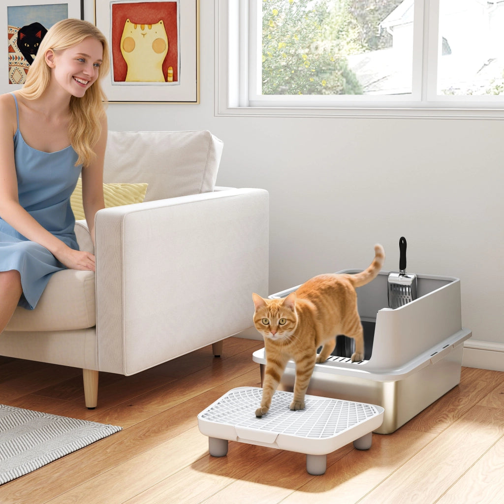 Lettiera per Gatti XL ¨C Zephmum ¨C Grigio 60x40x30 cm
