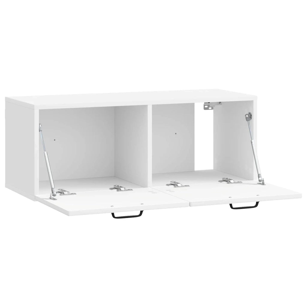 Mobile Porta TV da Muro Bianco Lucido 78,5 x 31 x 30 cm