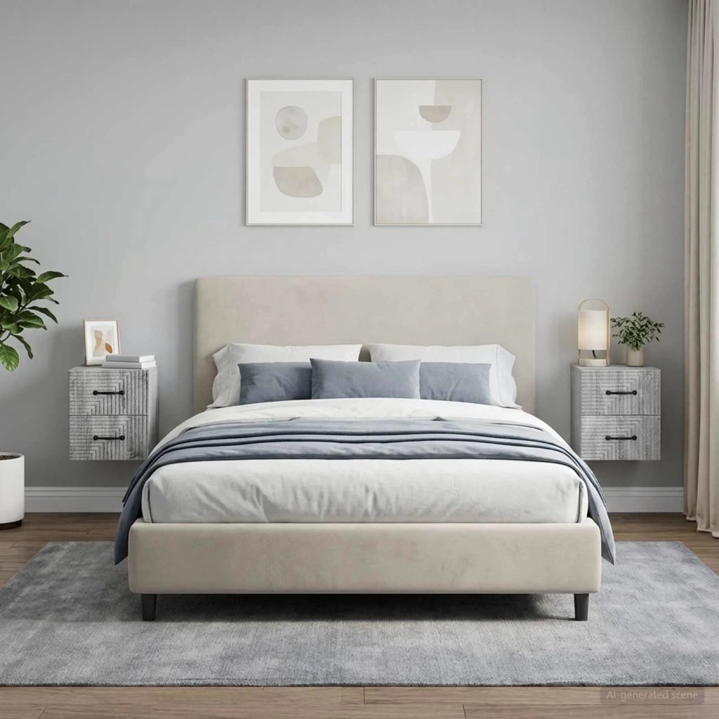 Mobiletto da notte a muro 2 pcs Grigio Sonoma 34,5 x 33 x 40 cm 898648