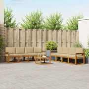 Set di divani da esterno con cuscino 9 pcs Naturale e Beige 3366176
