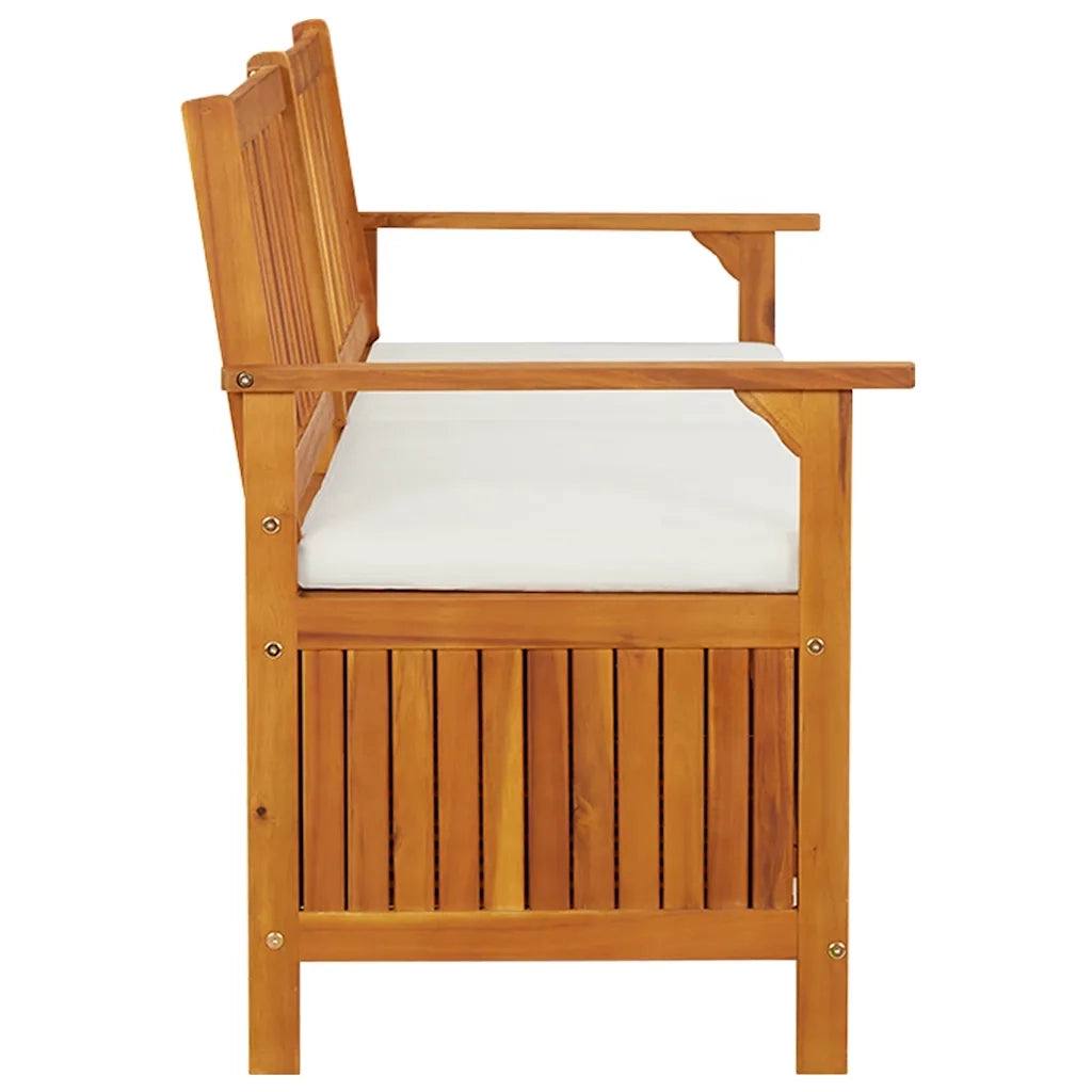 CassaPanca da Giardino | Panchina con Cuscino 170 cm in Legno Massello di Acacia