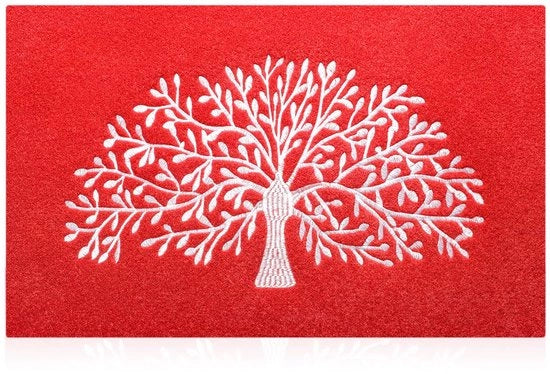 Matto di Accoglienza in PVC Resistenziato per Esterni e Interni, Dimensioni 60cm x 90cm, Colore Rosso Scuro