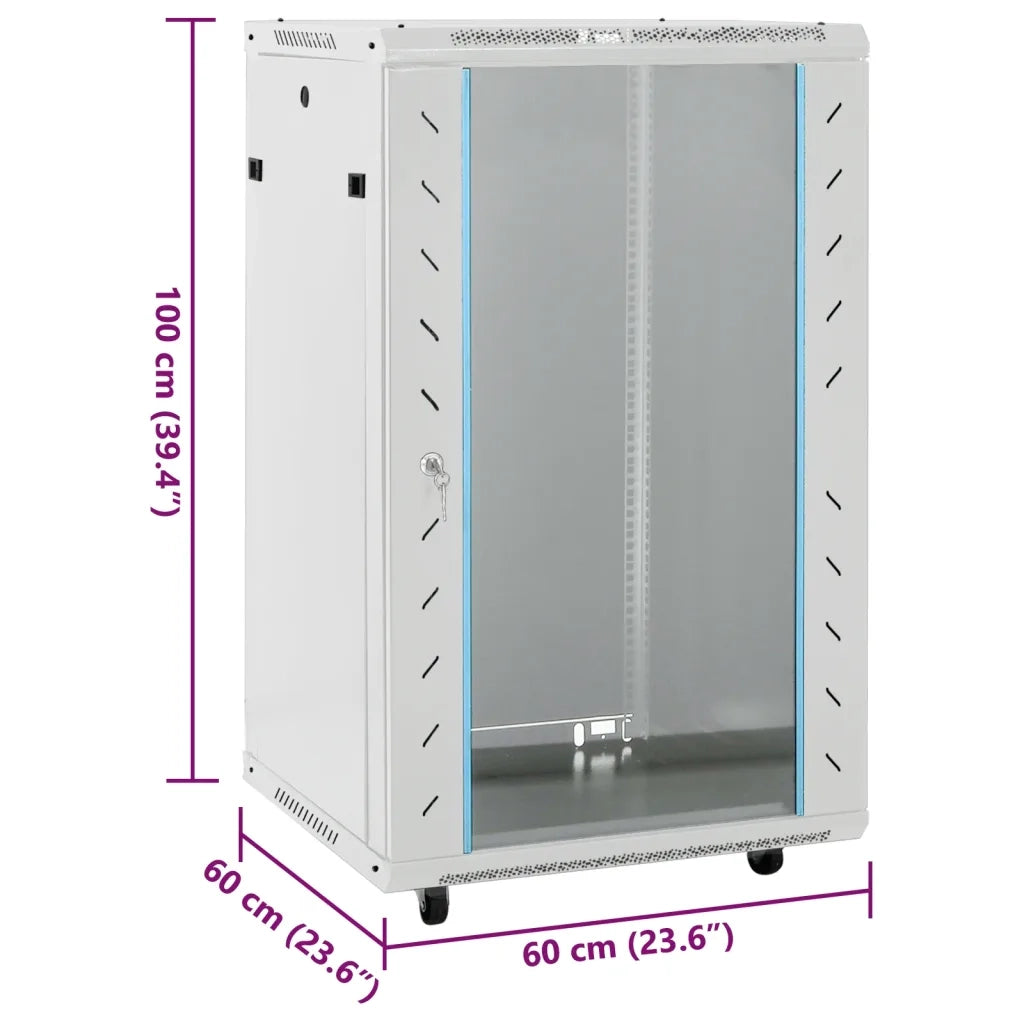 Armadietto di Rete 18U 19" IP20 Grigio 60x60x100 cm