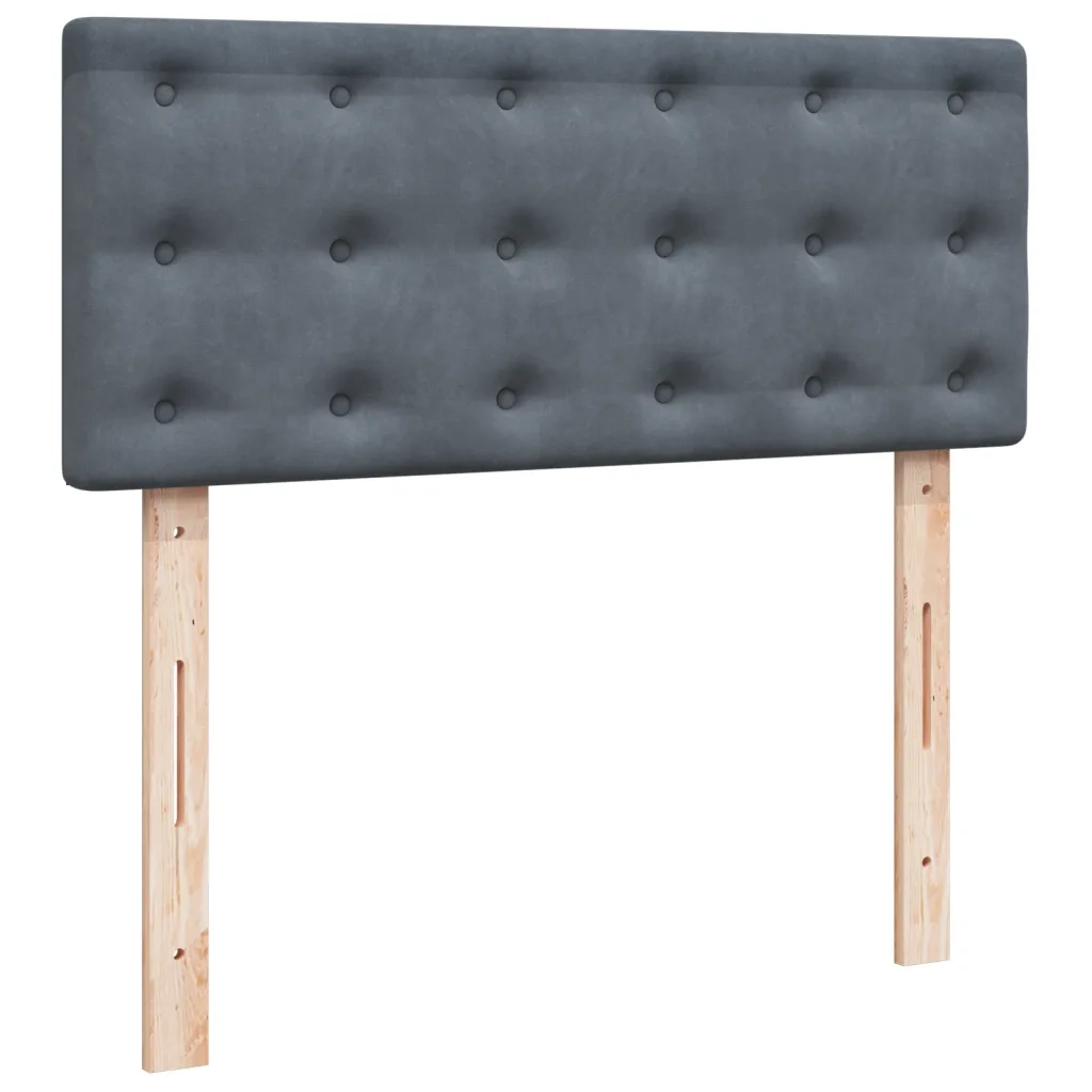 Giroletto a Molle con Materasso Grigio Scuro 120x200 cm Velluto 3286295