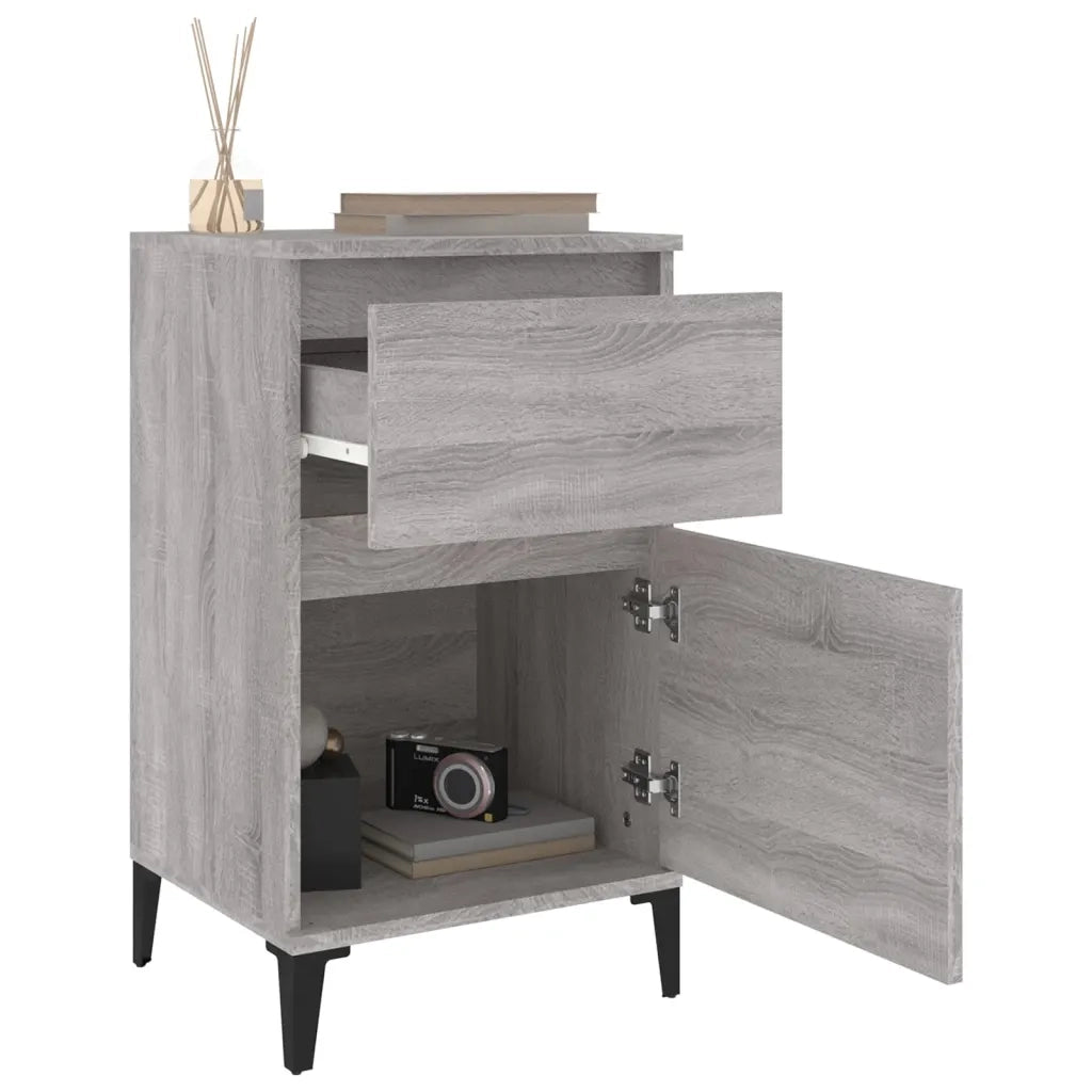 Comodini 2 pz-Set di 2 Tavolino da notte Grigio Sonoma 40x35x70 cm 441585