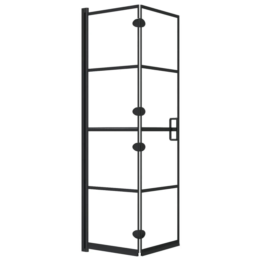 Box doccia pieghevole parete divisoria per vasca parete doccia cabina per vasca bagno casa interno ESG 80 x 140 cm nero 02_0002016