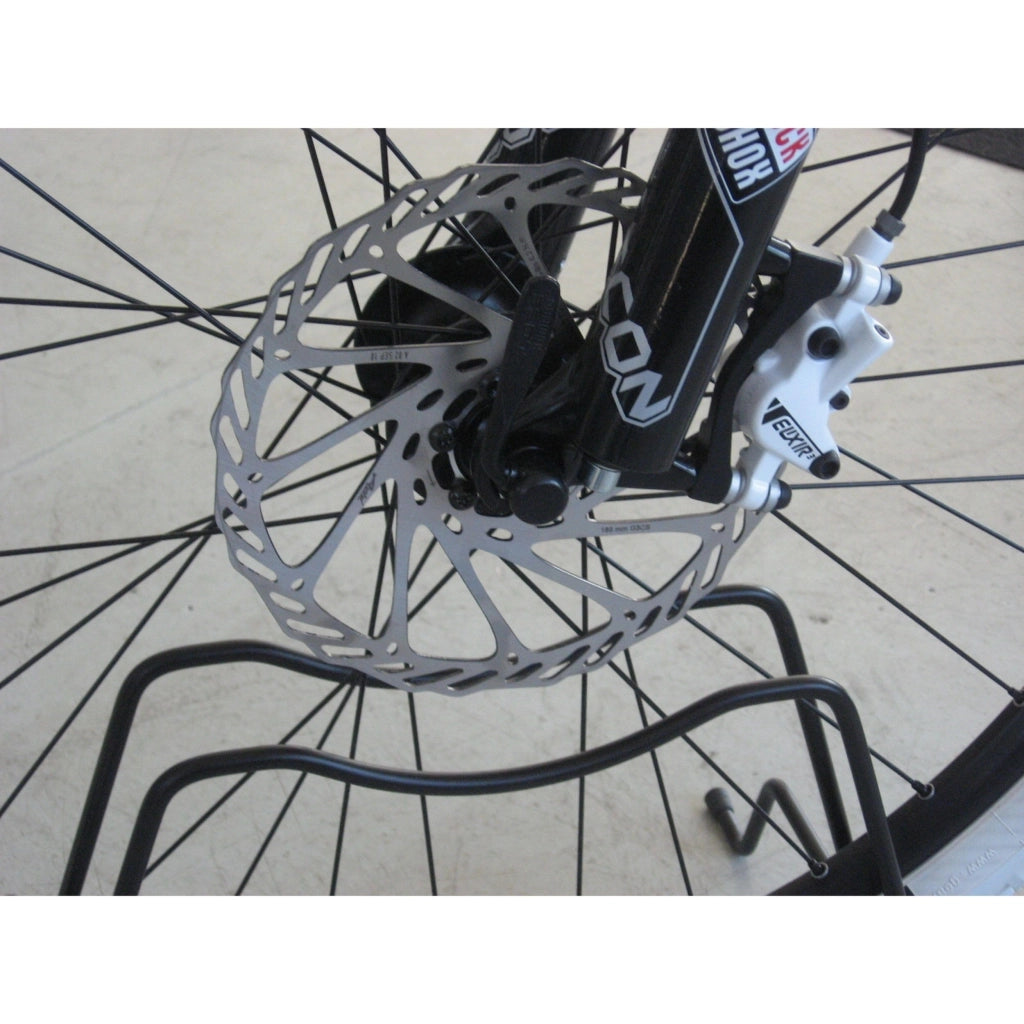 Andrys Rastrelliera Bici 1 Posto con Rotelle Fisse Ruote 6cm Nero Verniciato